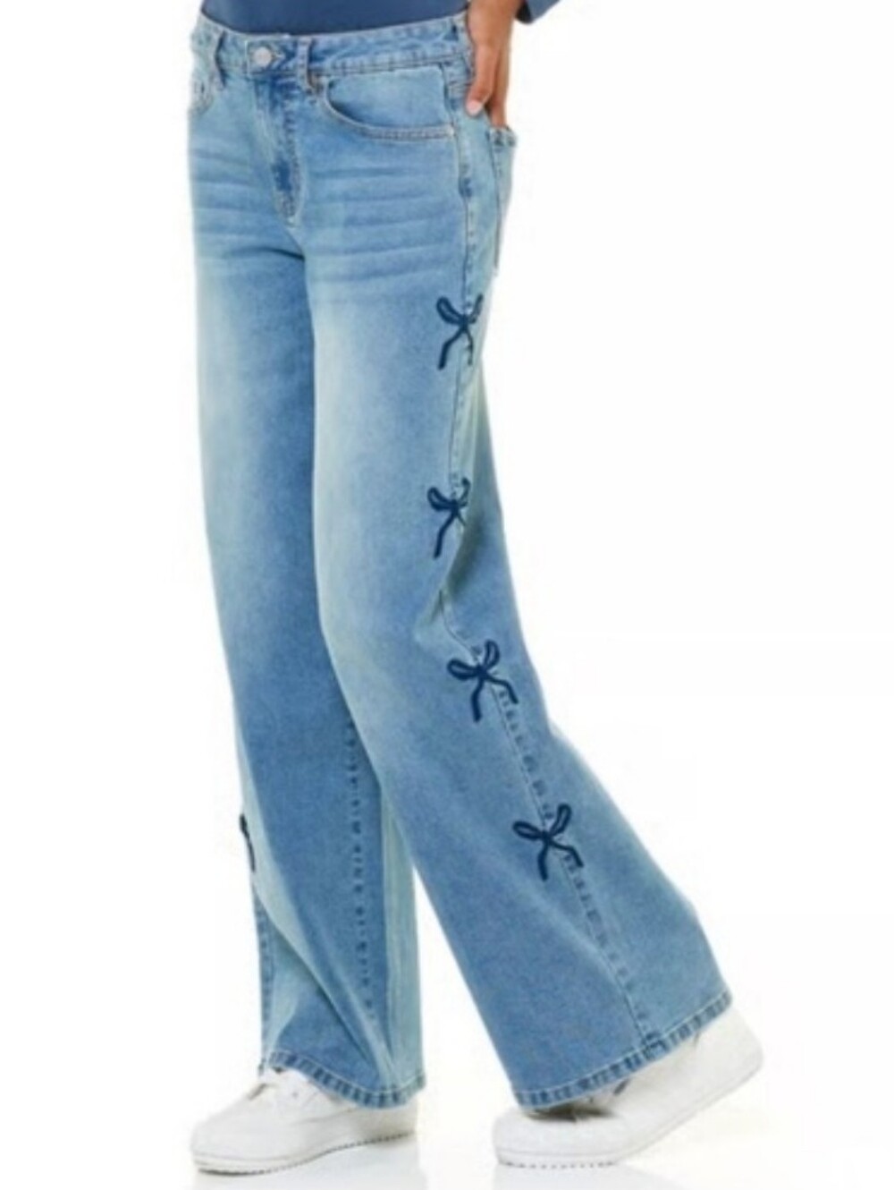 MADDEN GIRL Blue Bow Denim Jeans